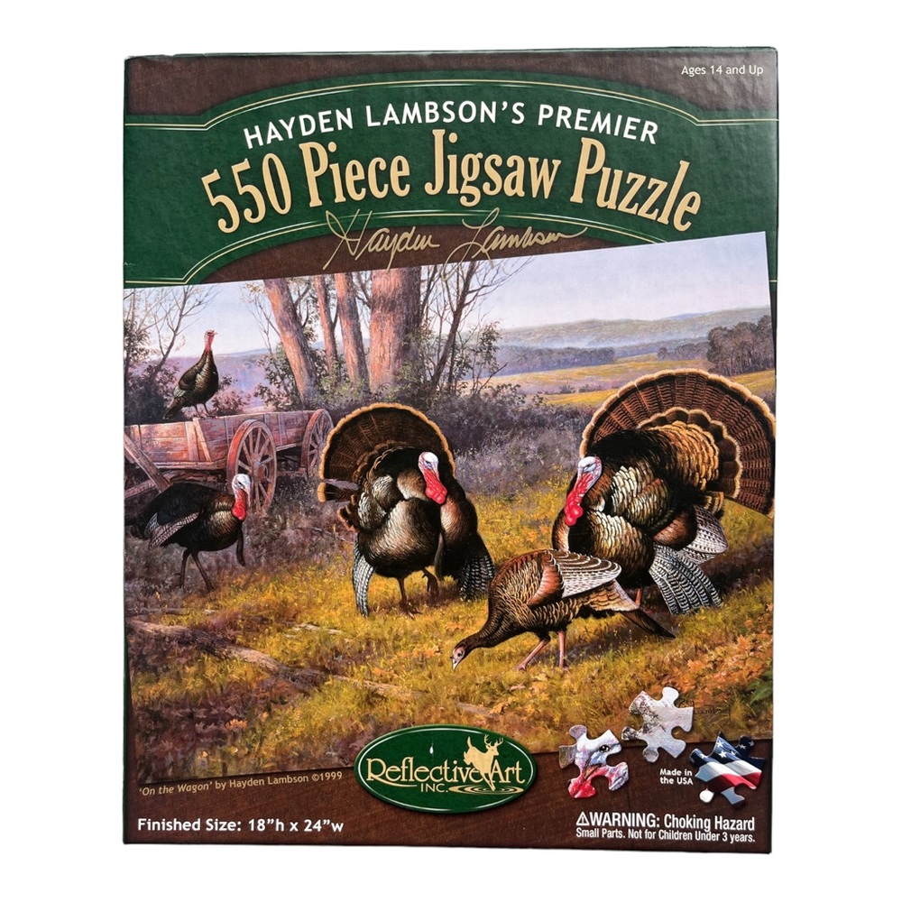 Hayden Lambson Premiere On The Wagon Jigsaw Puzzle 550 Pc Hunting Turkey USA